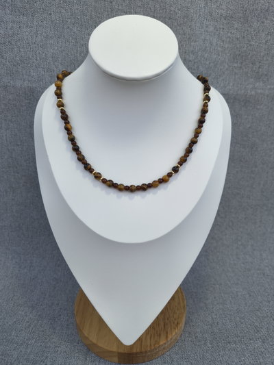 Collar piedras naturales ojo de tigre 