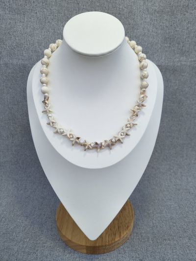 Collar simil nácar estrellas 