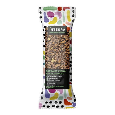 BARRITAS BASE AVENA-CACAO Y CHIPS 1 UNIDAD