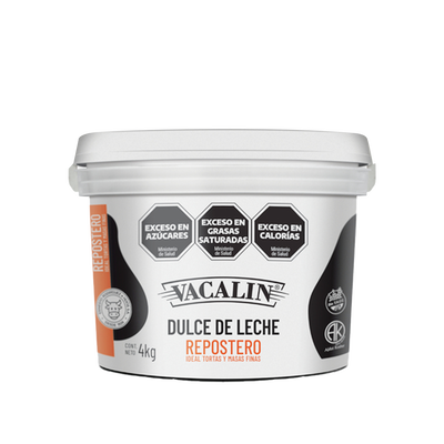 DULCE DE LECHE VACALIN REPOSTERO BALDE PLAASTICO X 4 KG