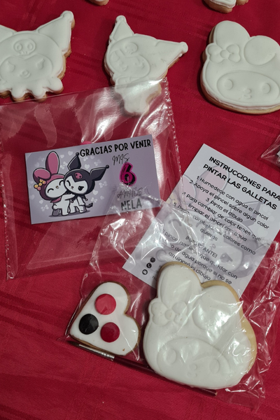 Galletas para pintar de molde en sobre de pvc