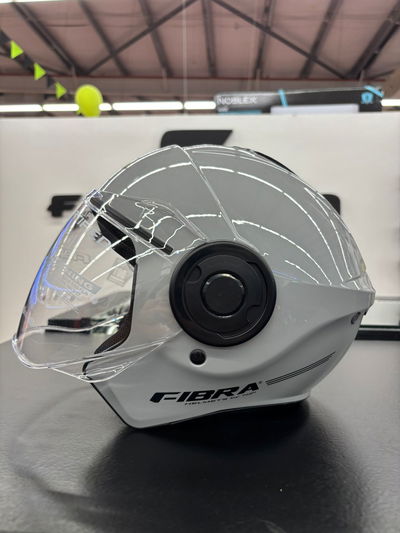 Casco Moto Abierto Fibra One Bite Gris