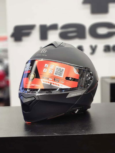 Casco Rebatible Mt Genesis SV A1 Solid Negro Mate Doble Visor