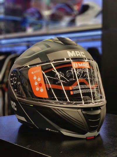 Casco MAC 917 Onyx Genius Negro / Amarillo / Mate