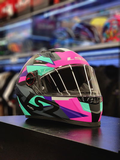 Casco Moto LS2 816 Cosmos Astom Negro/Rosa Mate