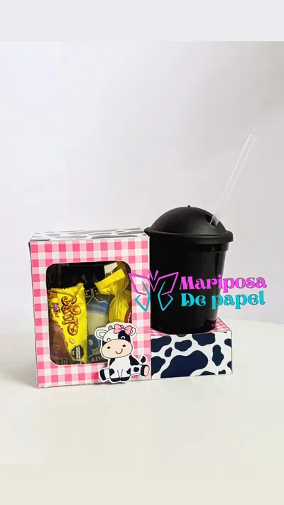 CAJA PARA GOLOSINAS Y PORTA VASO