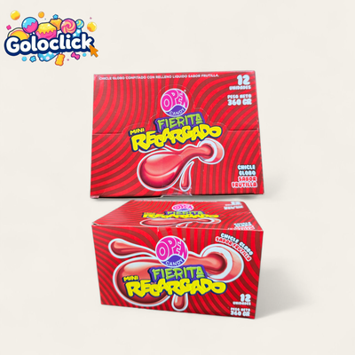 Chicle Fierita mini recargado frutilla 30gr x12