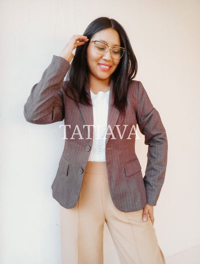Blazer Gris amarronado - talle M/L