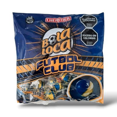 chupetin BOLA LOCA FUTBOL DE BOCA JS 24 un.