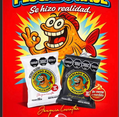 Alfajor Fantoche PESCADO RAUL 12 X 50 G NEGRO