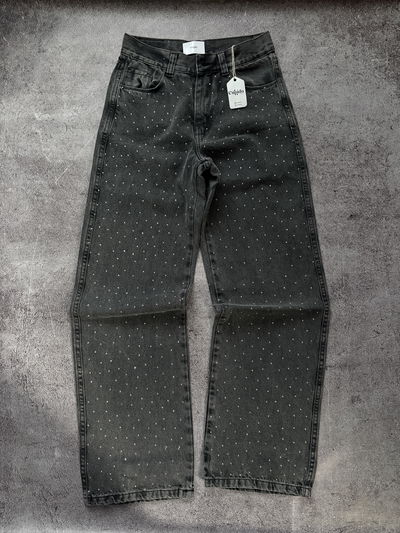 Jean Wide Leg Strass