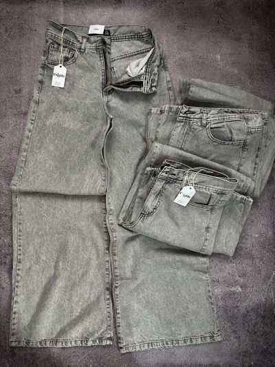 Jean Wide Leg Gris Claro