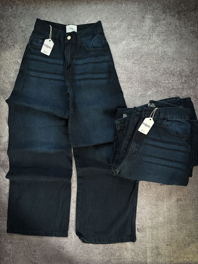 Jean Wide Leg Azul Bigotes