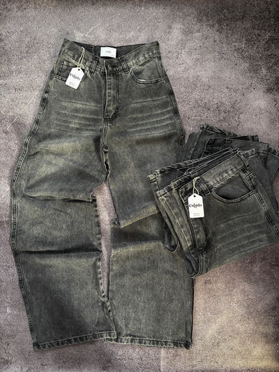 Jean Wide Leg Gris Bigotes