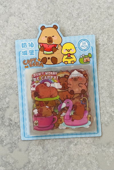 MINI PLANCHA STICKERS CAPIBARA X24