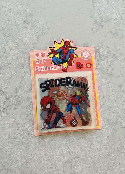 MINI PLANCHA STICKERS SPIDER MAN X24