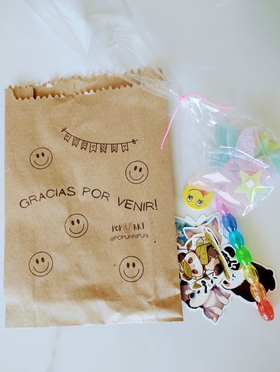 SURTIDO FLUORESCENTE + LAPIZ + GOMA + VINILOS SURTIDOS EN BOLSITA CRAFT IMPRESA X10