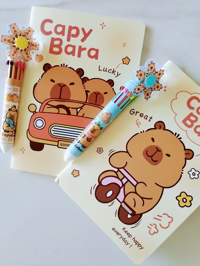 CUADERNO Y BIROME DE COLORES CAPIBARA
