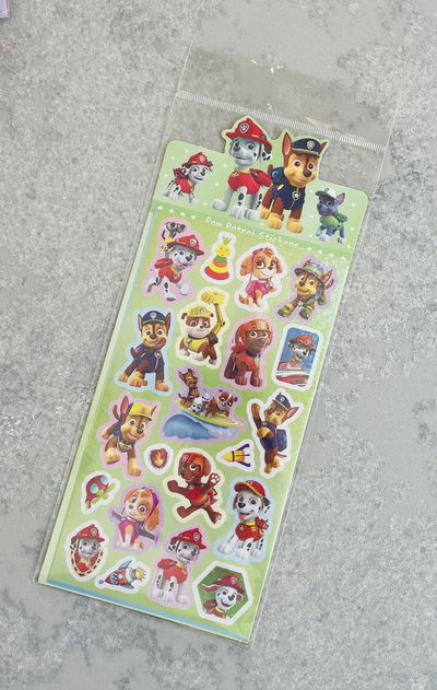 PLANCHA DE STICKERS PAWPATROL X10