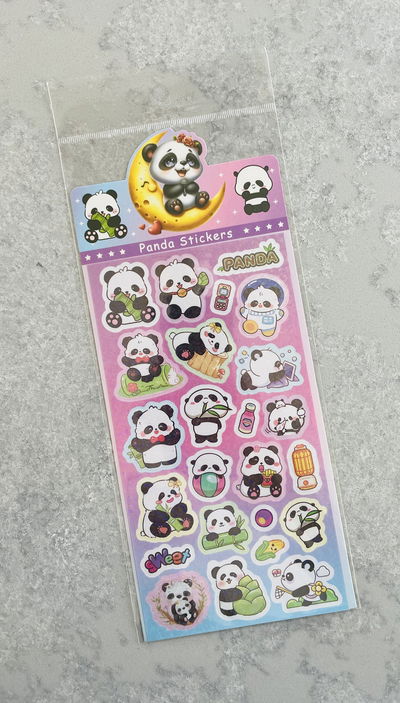 PLANCHA DE STICKERS PANDA X10