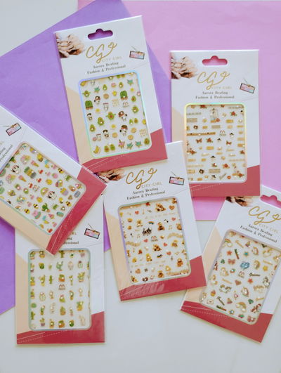 STICKERS 3D PARA UÑAS CON PERLITA