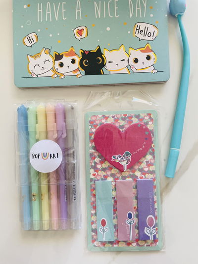 KIT GATITO PLANNER + BIROME + BIROMES GEL + STICKYNOTE