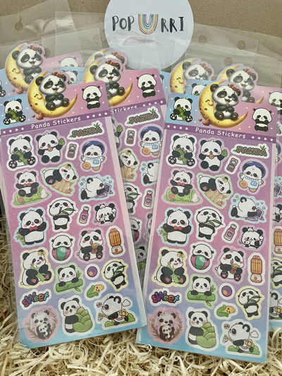 PLANCHA DE STICKERS PANDA X10
