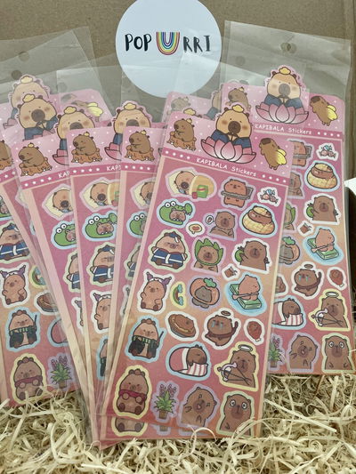 PLANCHA DE STICKERS CAPIBARA X10