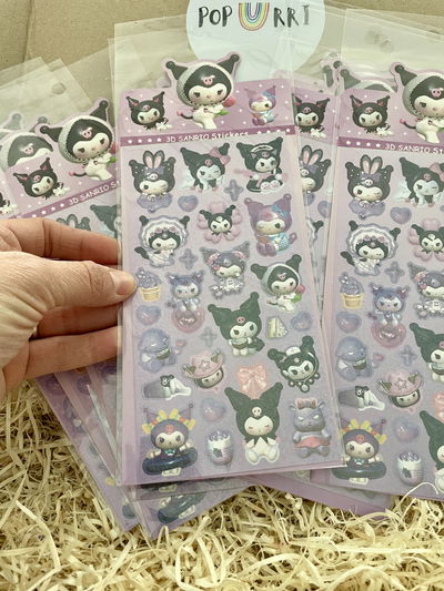 PLANCHA DE STICKERS KUROMI X10