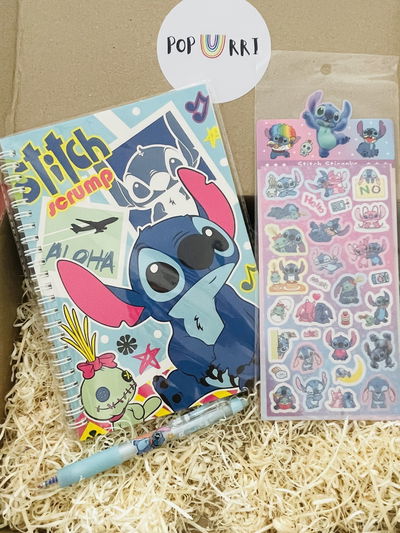 KIT STITCH CUADERNO + BIROME + STICKERS