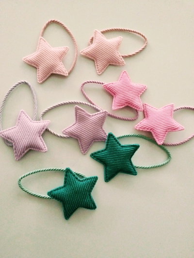 GOMITA DE PELO ESTRELLA COLORES SURTIDOS X10