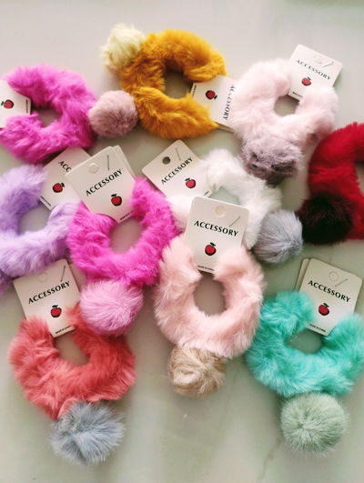 SCRUNCHIE PELUDA COLORES SURTIDOS X10