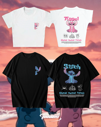 Dúo Stitch y Angel - Baby Tee y Remera
