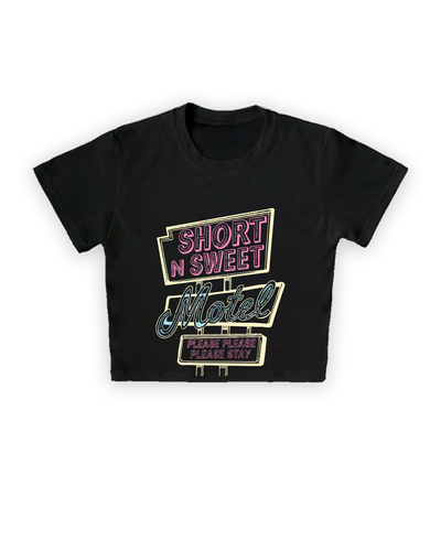 Baby Tee Top Sabrina Carpenter Negra