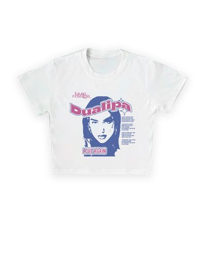 Baby Tee Top Dua Lipa blanco