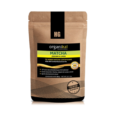Organikal Superfoods Matcha Jengibre y Limón 50g.