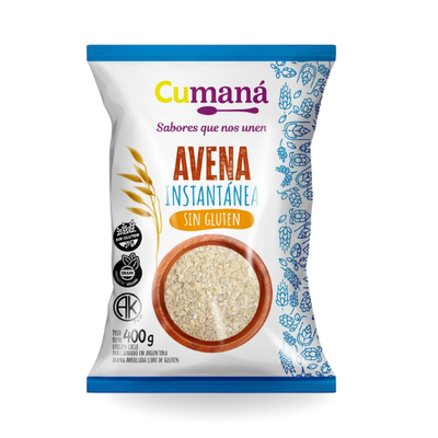 Avena Instantanea SIN GLUTEN Cumaná x 400g.