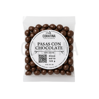 Pasas con Chocolate con Leche x 125g