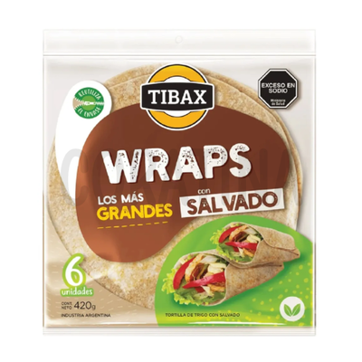 Tibax Wraps con Salvado x 420g.
