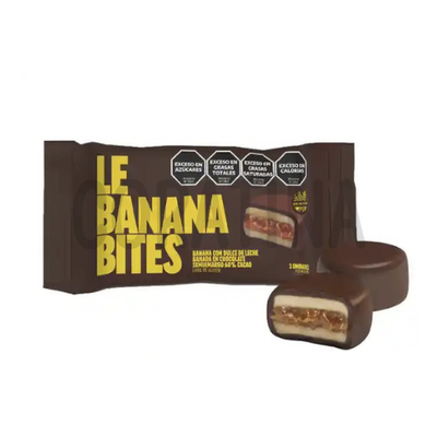 Le Banana Banana Con Dulce de Leche Bañadas en Chocolate  60% Cacao SIN GLUTEN x 2u.