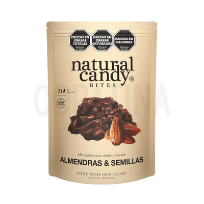 Natural Candy Almendras y Semillas bañadas en Chocolate x 100g
