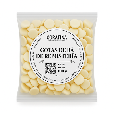 Gotitas Baño de Respoteria Chocolate Blanco x 100g.