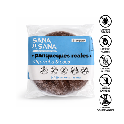 Sana Sana! Panqueques de Algarroba y Coco SIN TACC x 4u.