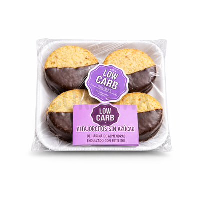 Low Carb Alfajores de Harina de Almendras con DDL, eritritol bañados en choco x 4