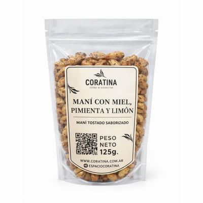 Maní con Miel, Pimienta y Limón x 125g.