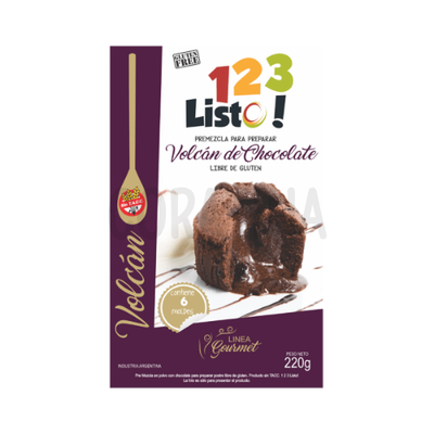 123 Listo Premezcla para Volcán de CHocolate x 220g - SIN GLUTEN