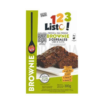 123 Listo Premezcla para Brownie x 300g - SIN GLUTEN