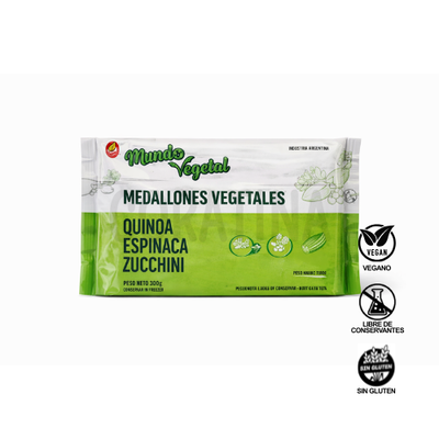 Mundo vegetal Medallones de Quinoa, Espinaca y Zucchini x 4u