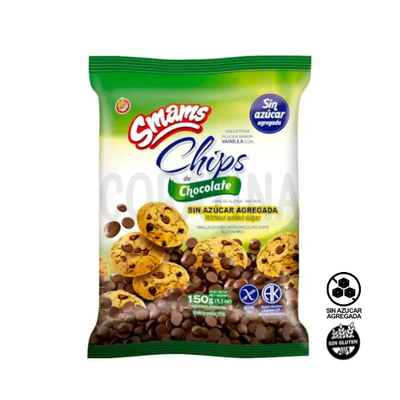 Smams Polvoron Vainilla con Chips de Chocolate Sin Azucar x 150g 