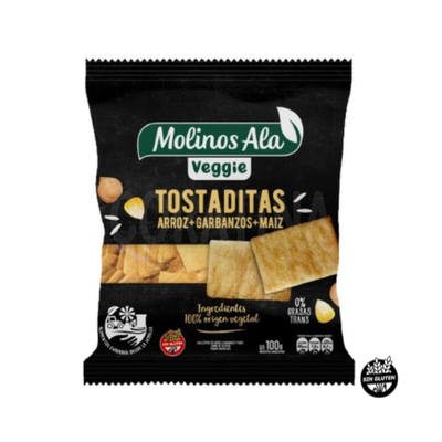 Molinos Ala Tostaditas Veggie de Arroz Garbanzos Maíz x 100g 